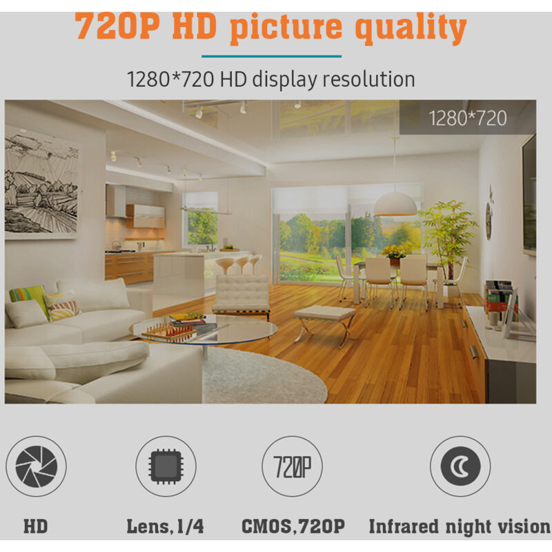Sonnette intelligente, grand angle 160°, moniteur sans fil WiFi avec affichage en temps réel pour assurer la sécurité de la maison - 4