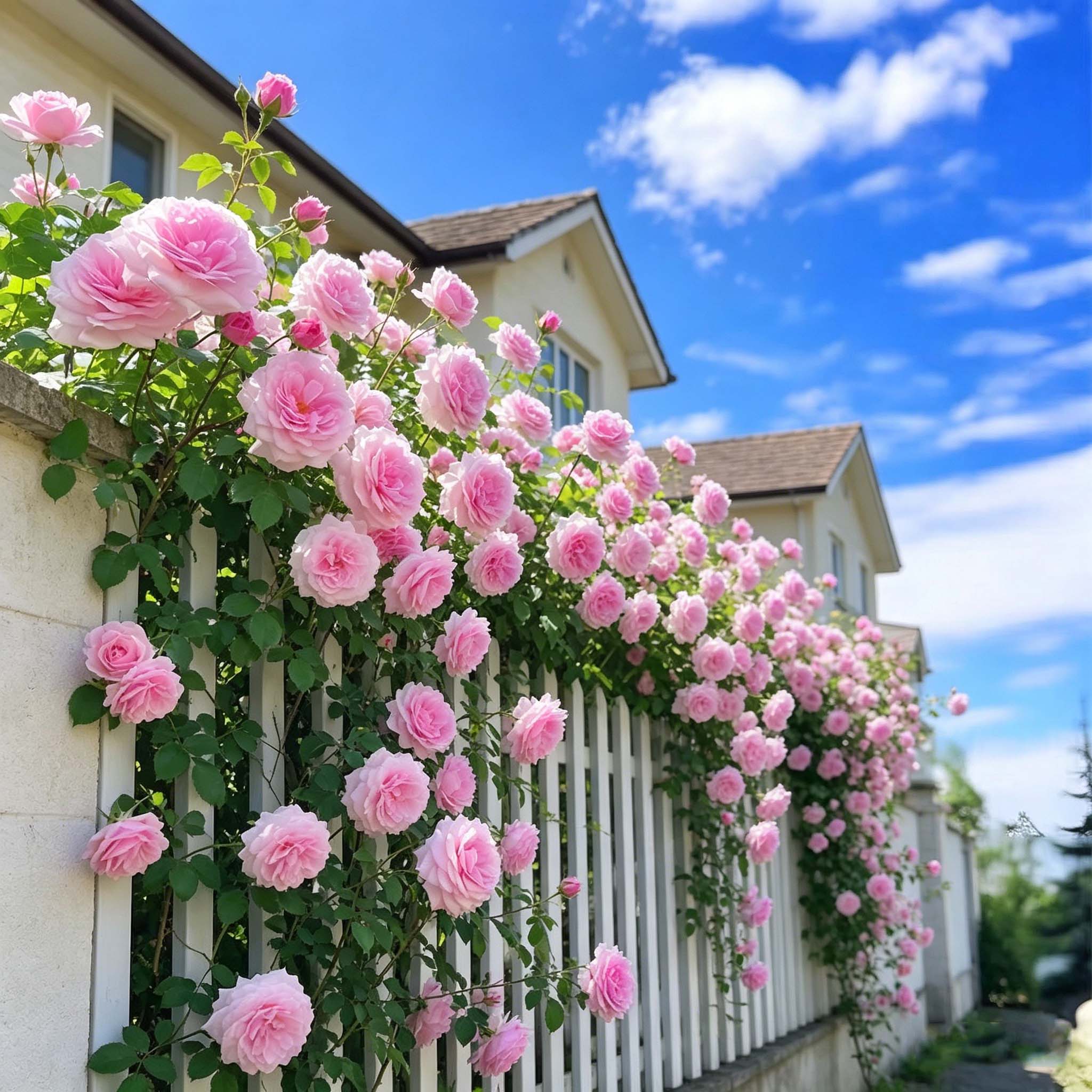 NICOLA 1000 Graines Rosier Grimpant Rose, Grandes Fleurs, Croissance Rapide, Facile à Planter, Jardin Clôture Treillis Balcon Plante Ornementale - 2