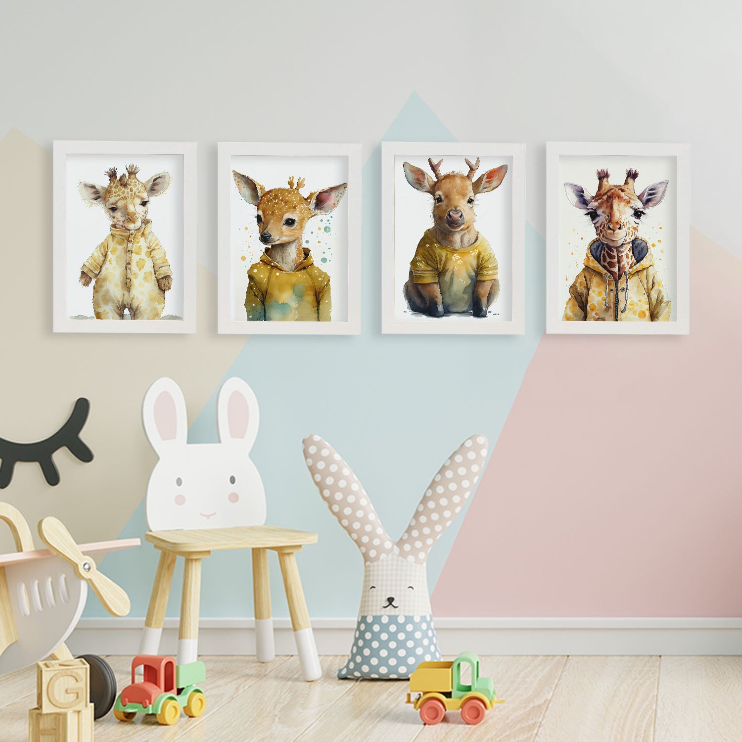 Jirafa nacnic reinder seckel animales estampados de arte de pared estético para el diseño de dormitorio o sala de estar