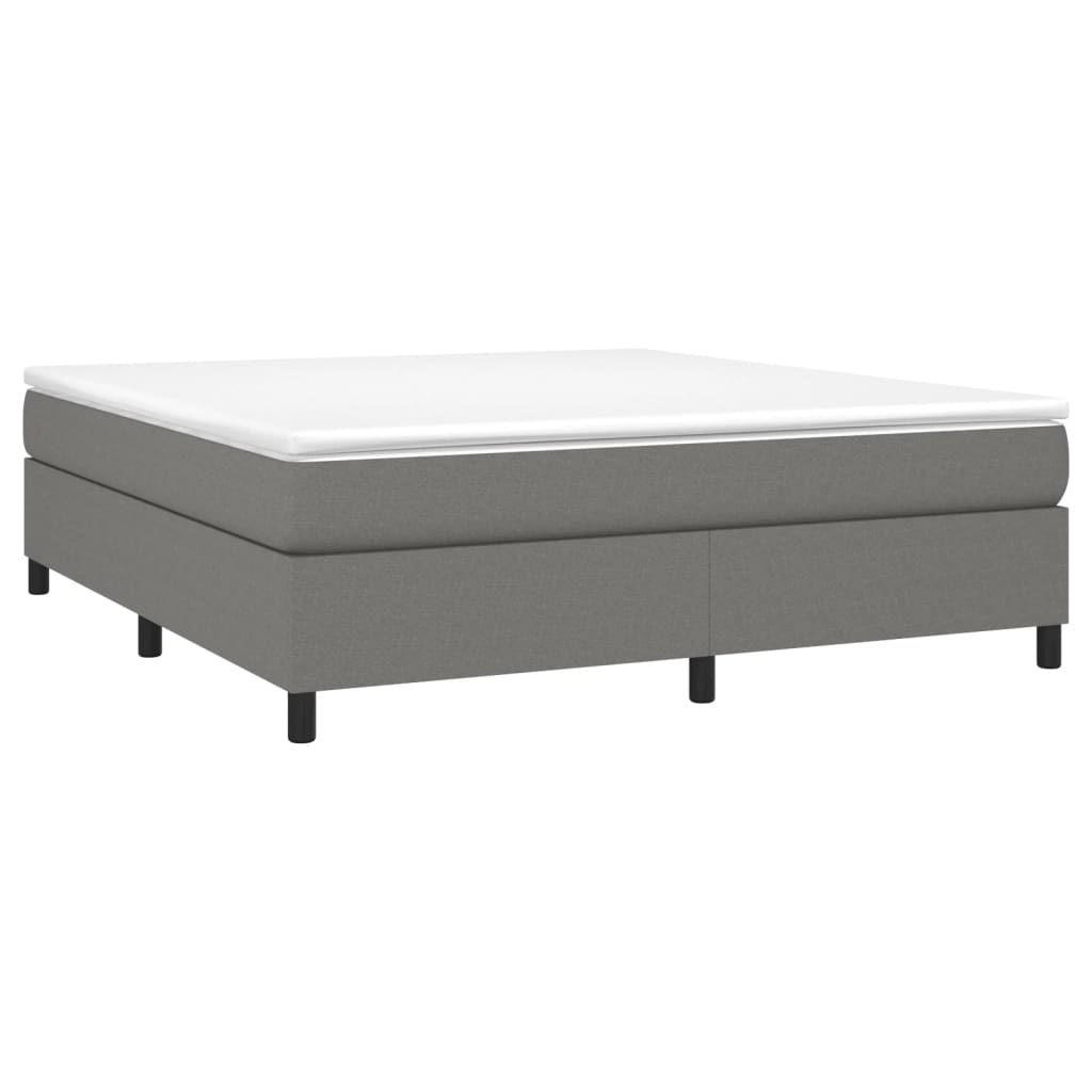 Cadre de lit à lattes en tissu gris foncé, pour la chambre, 160 × 200 cm - 3