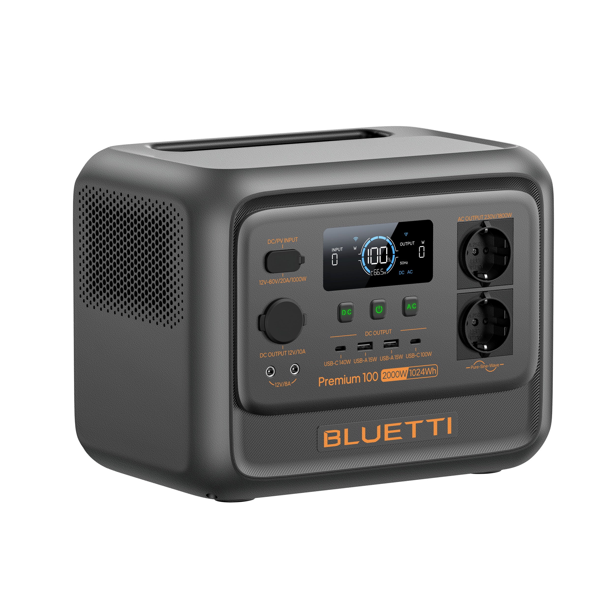 Kit BLUETTI Premium 100 V2 com Painel Solar 130W - 1024Wh, Gerador Solar 2x2000W (2700W Máx) - 5