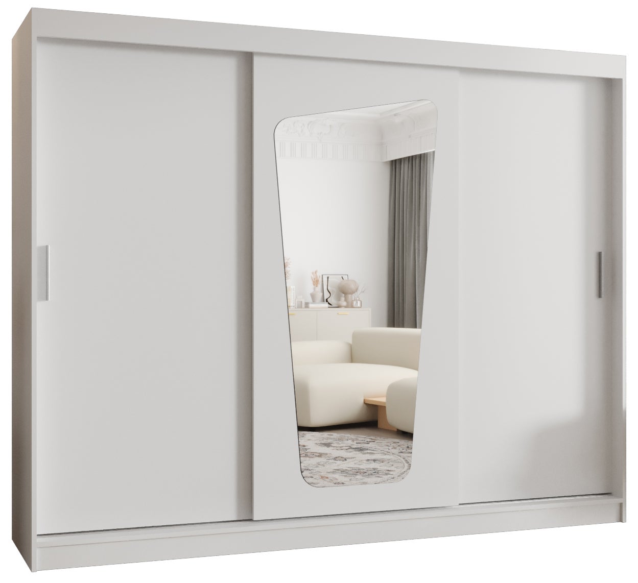 Szafa przesuwna garderoba MOKA 250 x 62 x 200 cm Biały - Abiks Meble