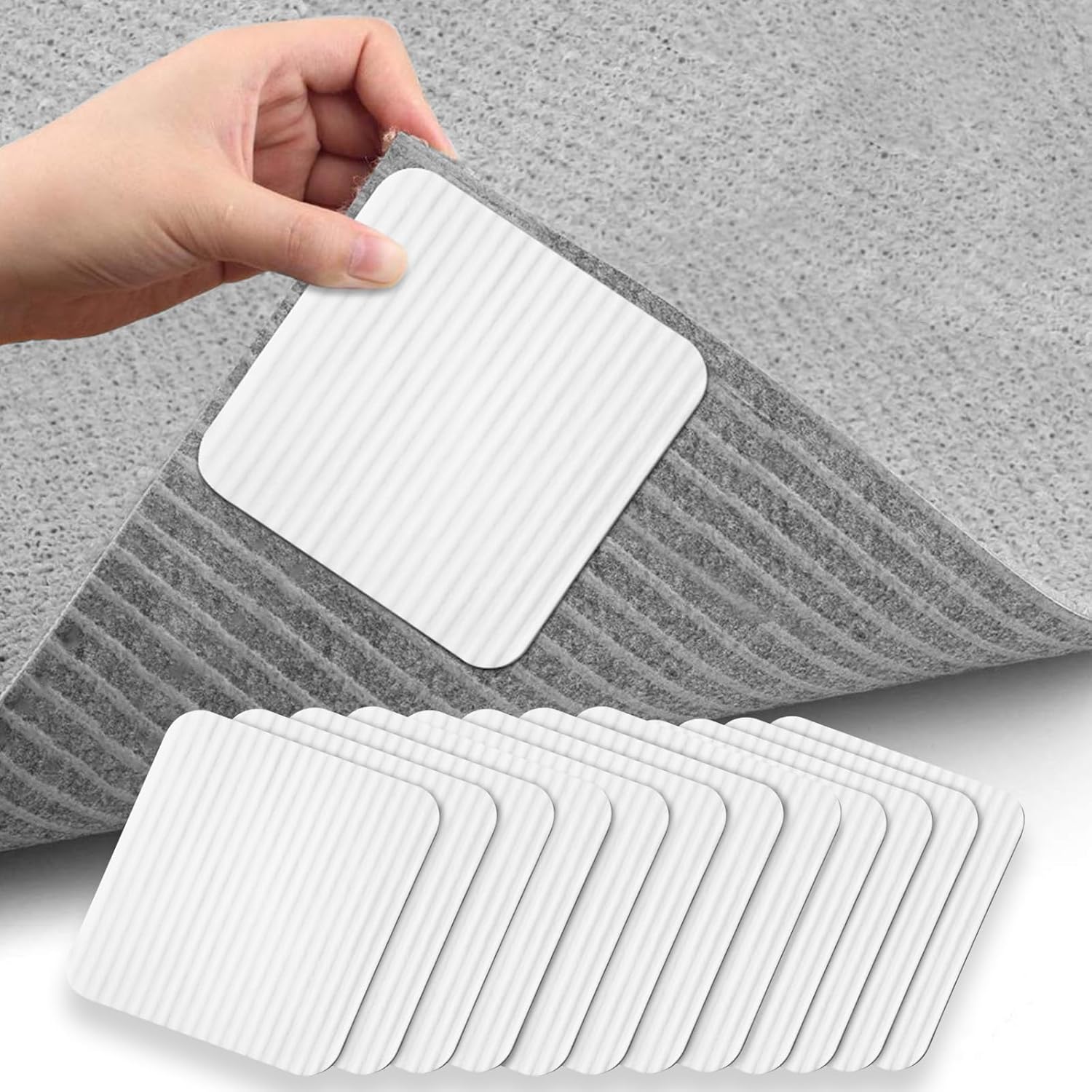 12 sztuk 10 x 10 cm antypoślizgowych naklejek na dywan, wycinane antypoślizgowe podkładki pod dywan, antypoślizgowa podkładka pod dywan