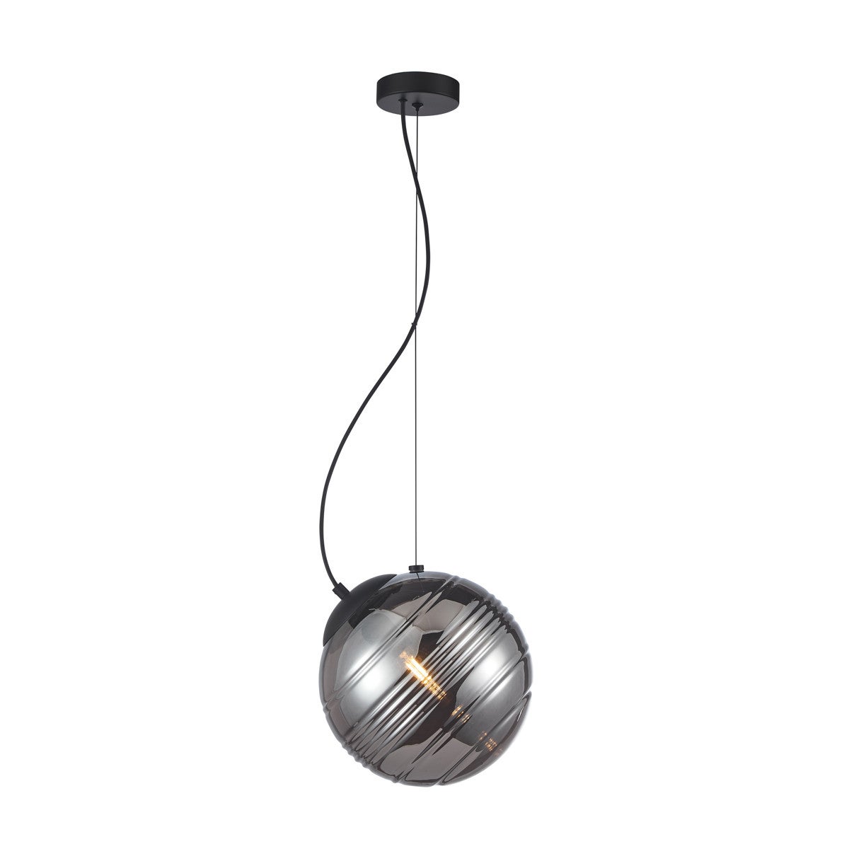 Lampa wisząca Perona czarny mat-grafitowa 1xE27x60W nowoczesna wym: 142,5 x 25 x 25 cm szkło Italux