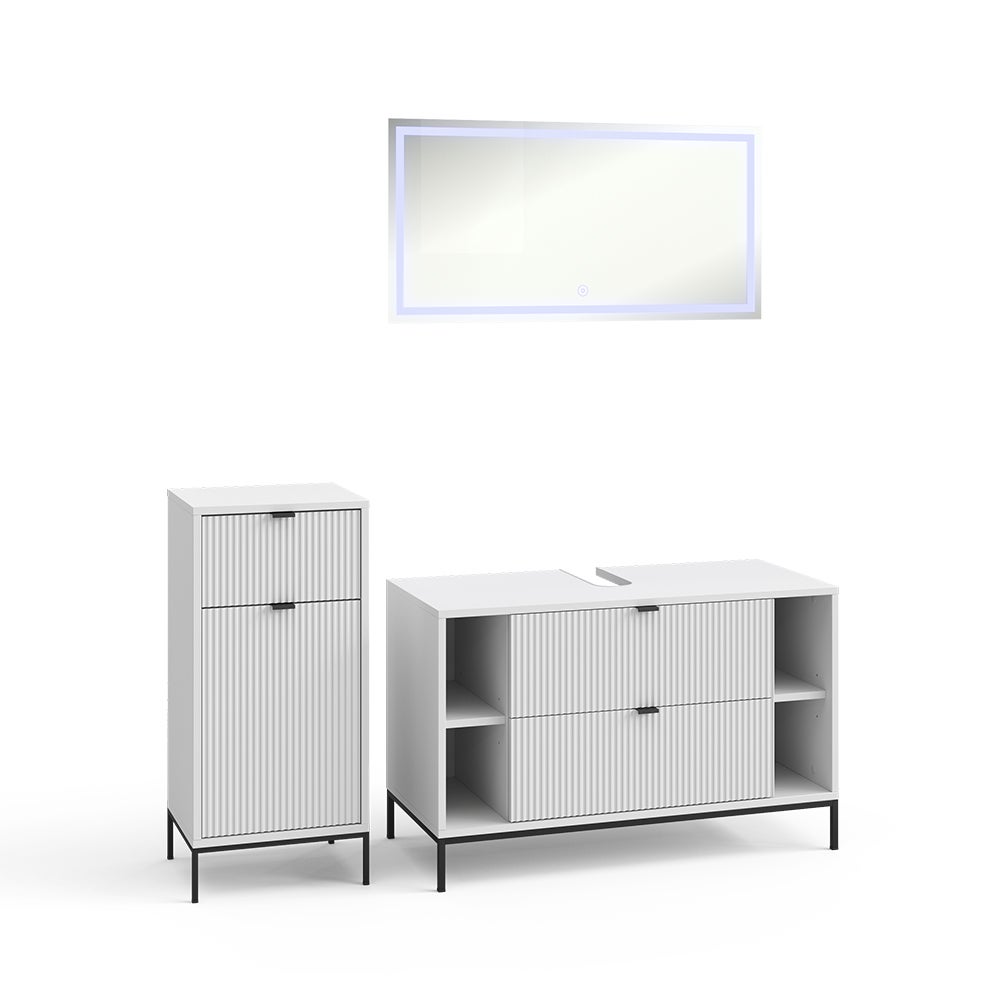 Vicco Zestaw mebli łazienkowych Eliza, Biały, 3 części