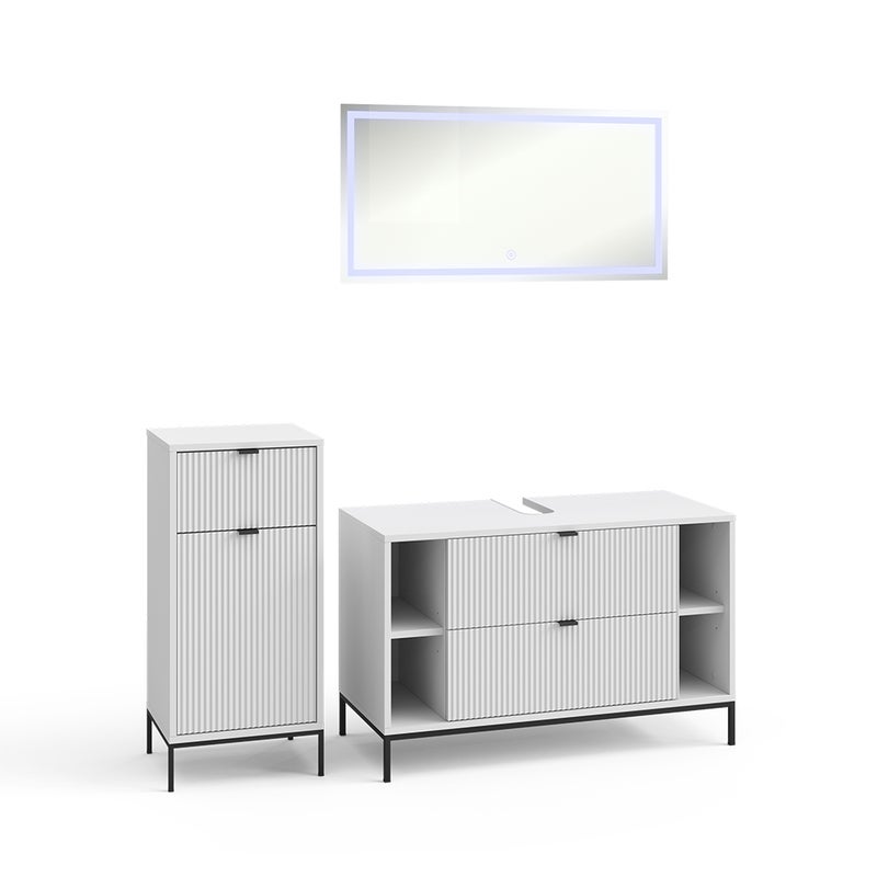 Vicco Zestaw mebli łazienkowych Eliza, Biały, 3 części