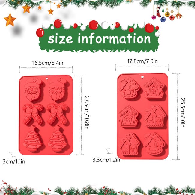 GOLRISEN 4 Pezzi Stampi in Silicone Natale Stampi per Cioccolatini Natale Stampo per Dolci in GOLRISEN 4 Pezzi Stampi in Silicone Natale Stampi per Cioccolatini Natale Stampo per Dolci in