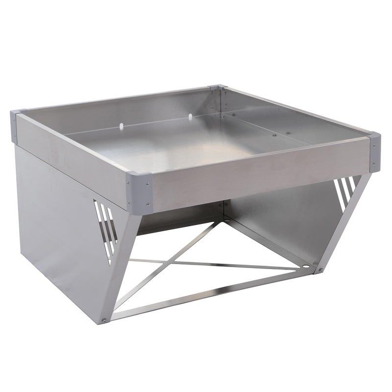 Garaż na kosiarkę automatyczną z skrzynką na rośliny HWC-P41, zadaszenie na kosiarkę metalowe 40x60x70 cm ~ stal nierdzewna