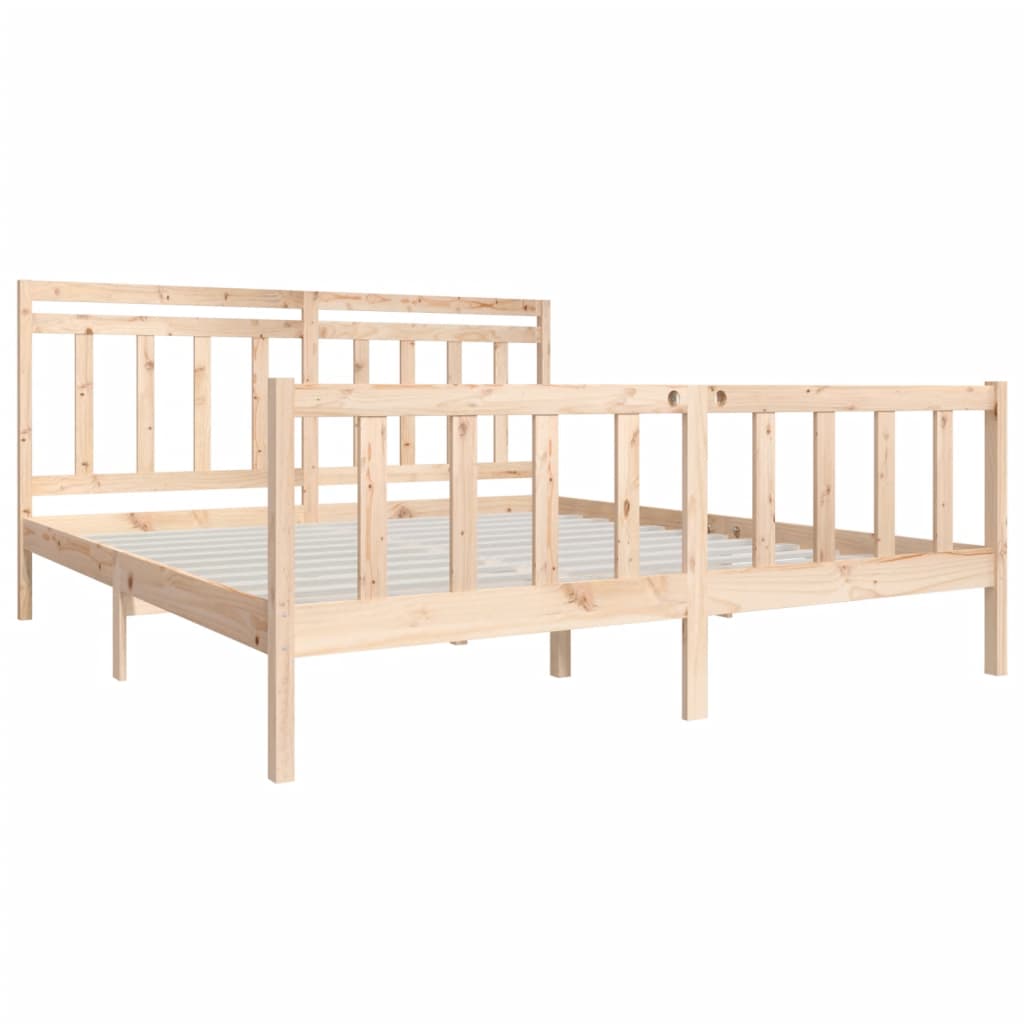 Cadre de lit sans matelas en bois massif - 3