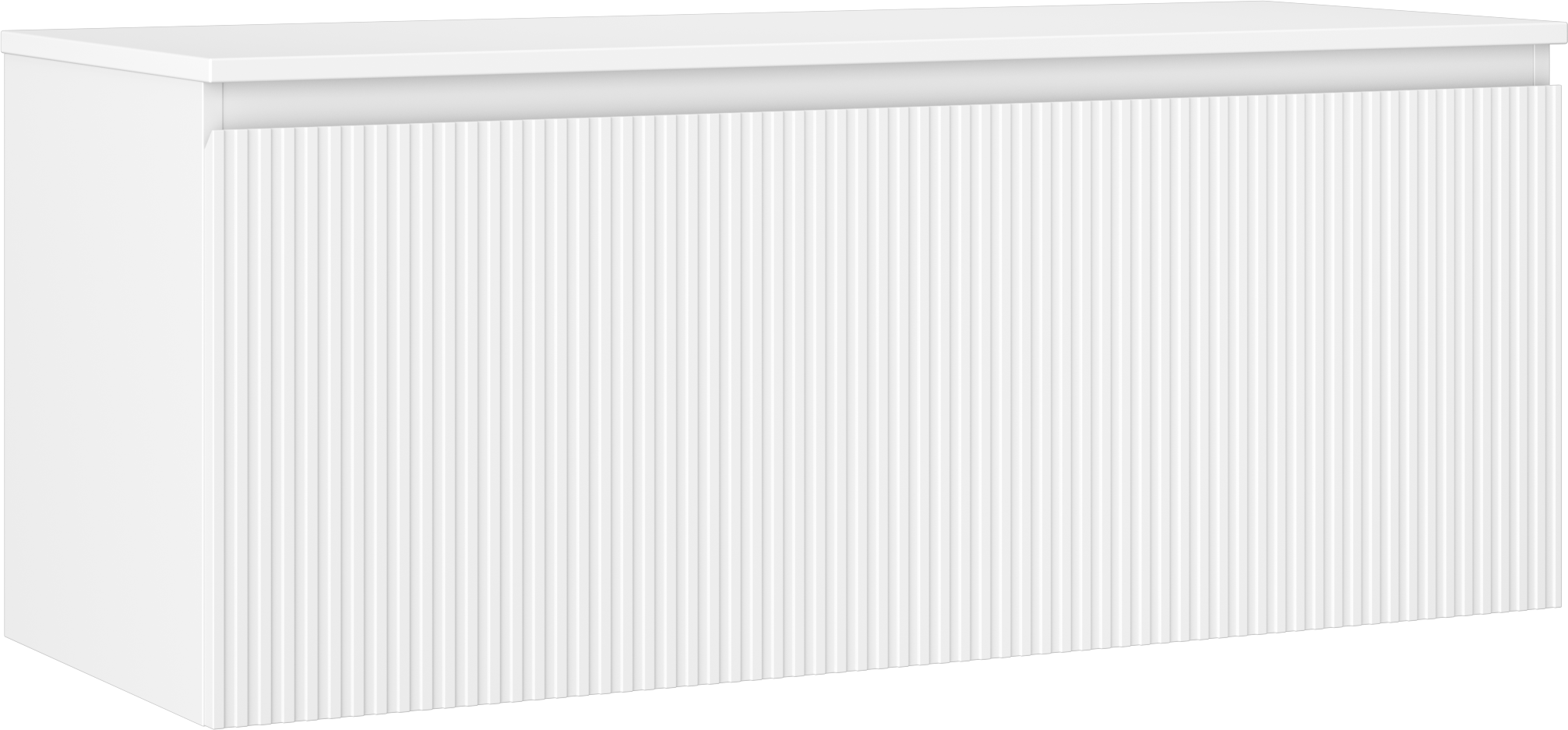 Mexen Rivel szafka łazienkowa podumywalkowa 120 cm z blatem, 1 szuflada, ryflowana , biała mat - 91A20-12047-1-BFC01