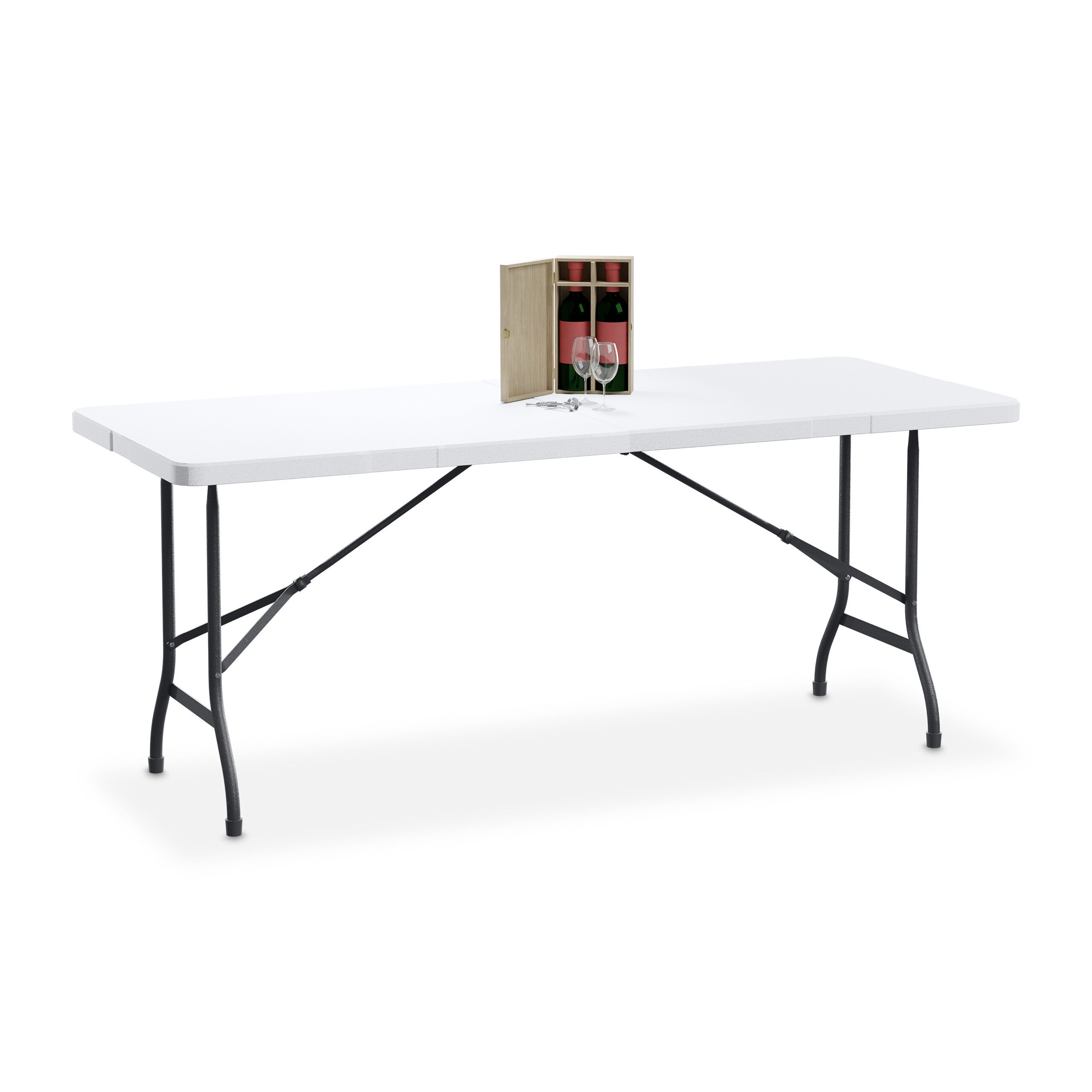 Table De Camping Pliante Relaxdays - Blanche, 71x78x49 Cm, Plastique Et Acier, Résistante Aux Intempéries - 2