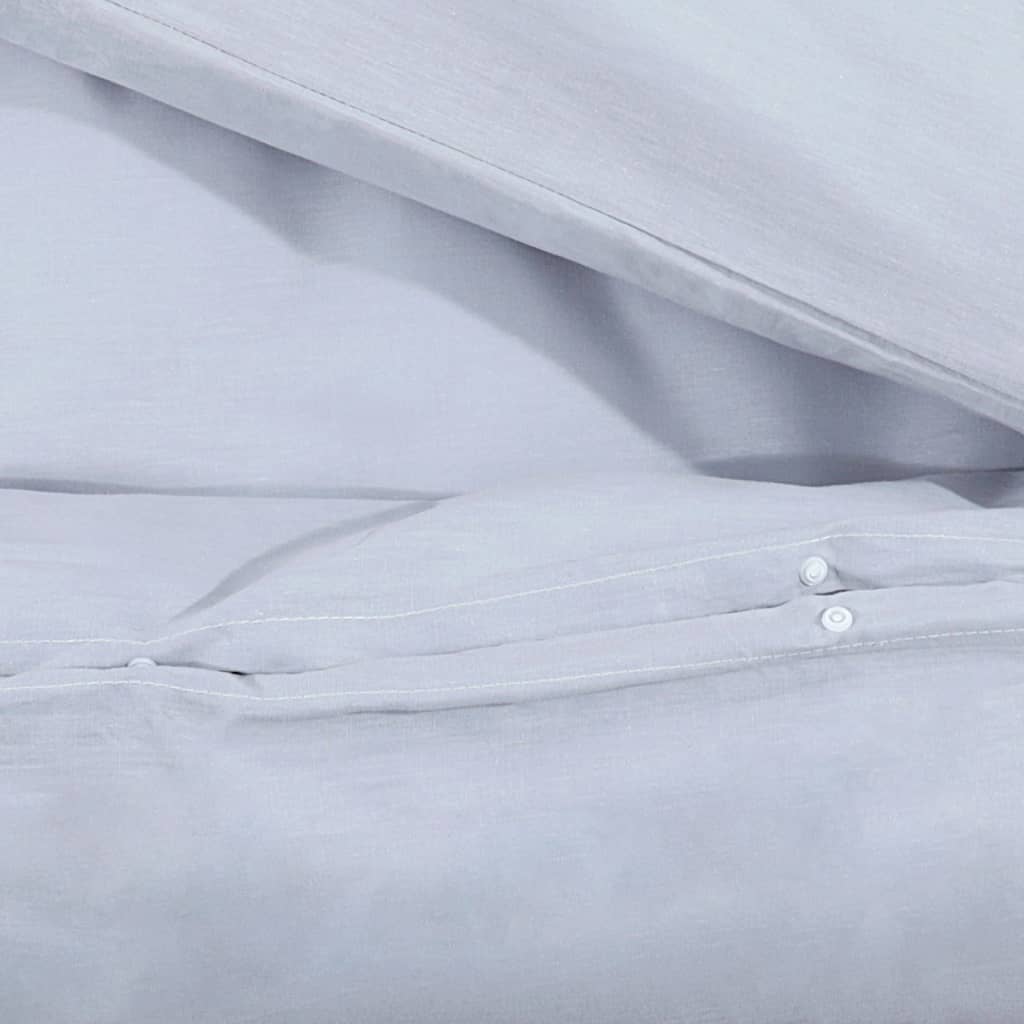 Ensemble de housse de couette Gris 200x200 cm Coton 2 - 8