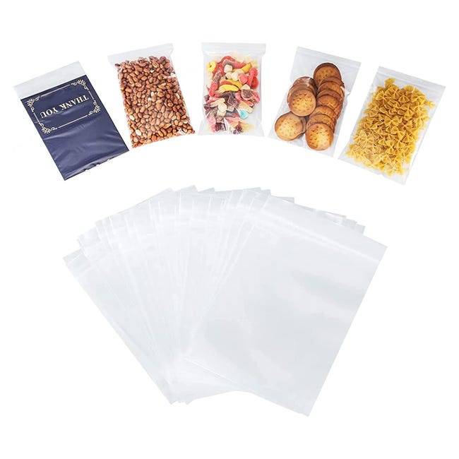 Raylu Paper – Sacchetti in Plastica Richiudibili Trasparenti, 100