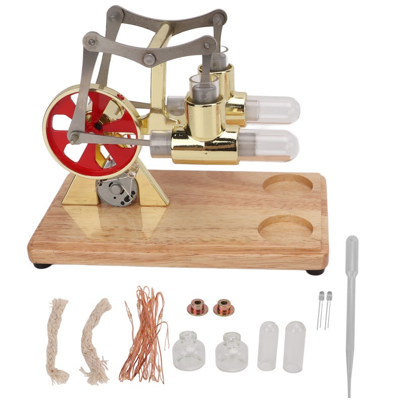 caralin Modèle de moteur Stirling en métal Expérience de science physique Modèle de moteur Stirling Expérience de sciences physiques Aides pédagogiques Métal