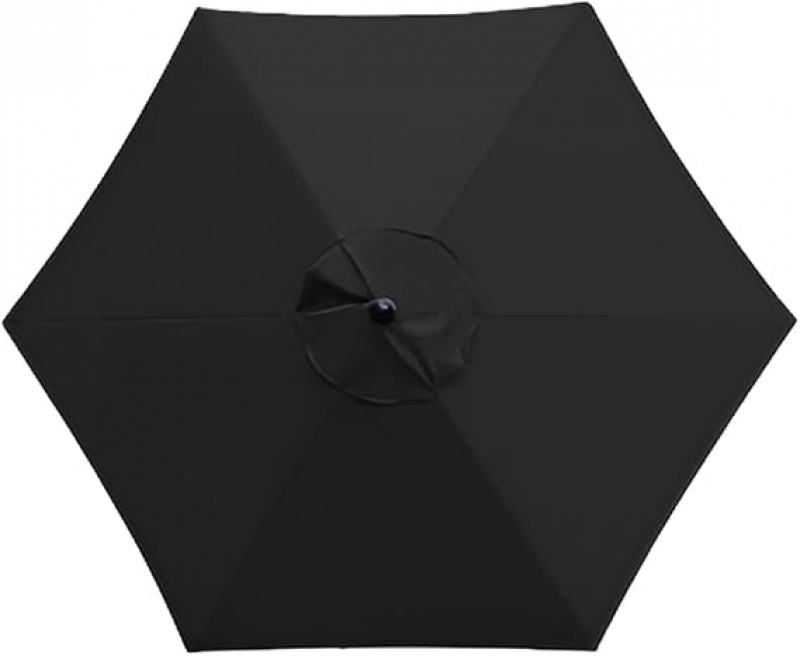Parasol zamienny (2,7 m), parasol ogrodowy 6-ramienny, czarny