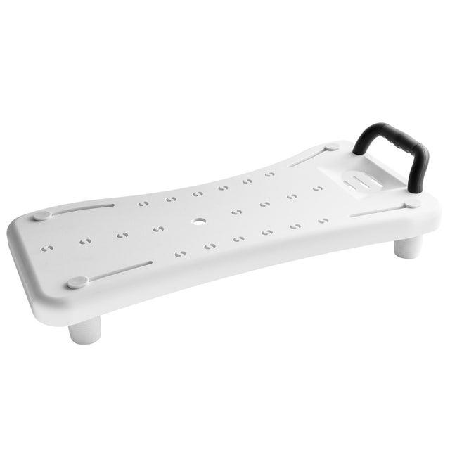 Planche bain SucceBuy avec poignee, banc transfert pour baignoire, capacite 150 kg, pieds reglables antiderapants, compatible baignoires 41 a 62 cm