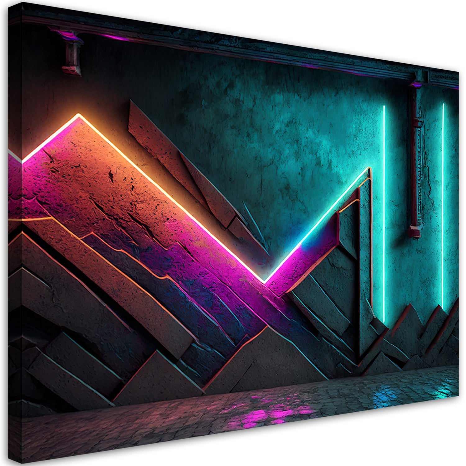 Obraz na płótnie, Neon futurystyczny abstrakcyjny 60x40