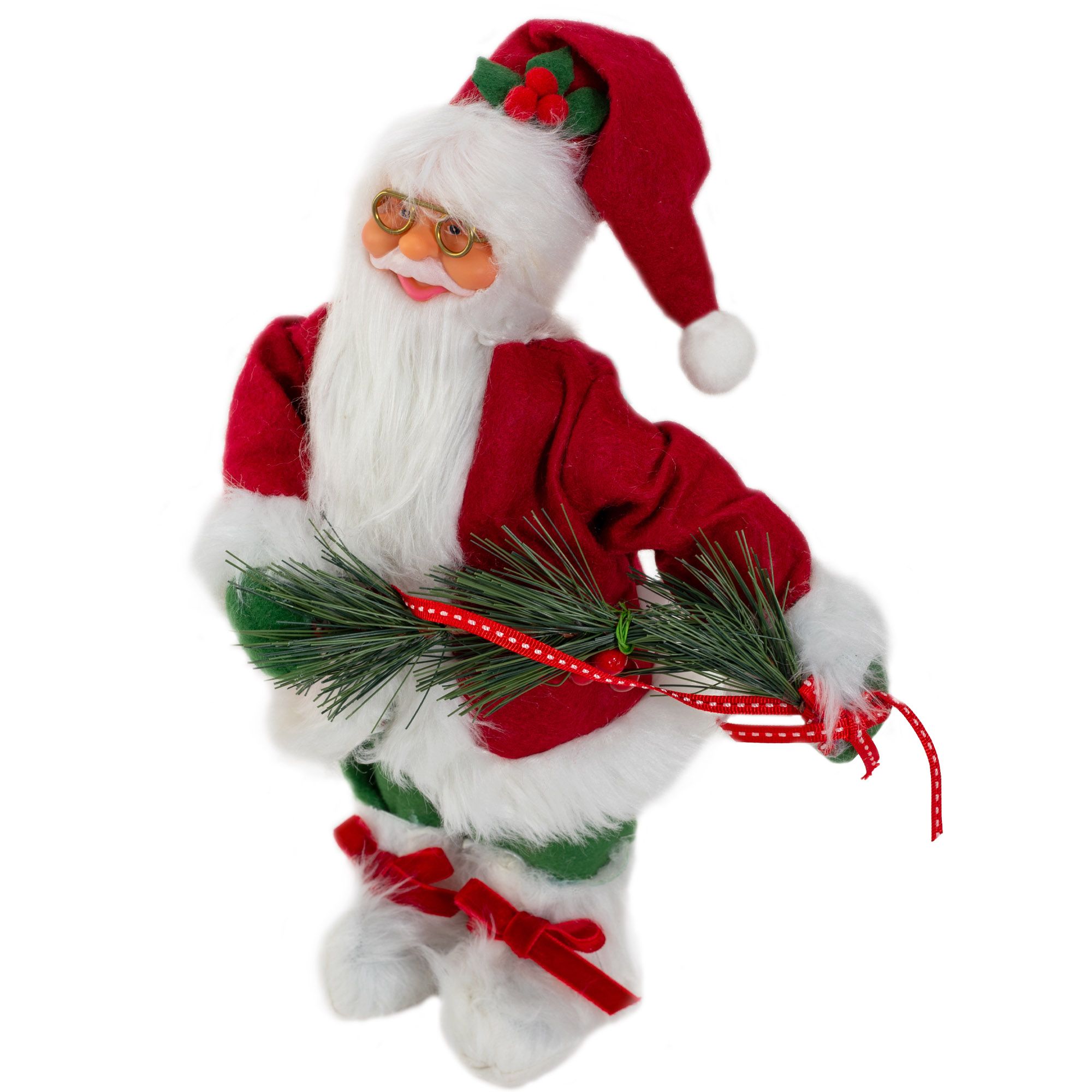 Figurine Père Noël 30cm - Ronfle Et Ventre Qui Gonfle - Déco Noël Animée - Occasion