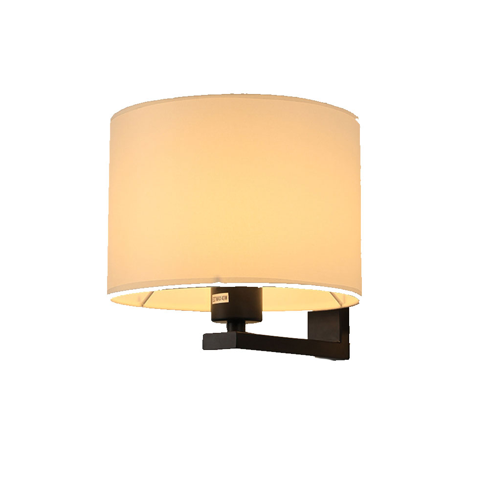 Regulowany kierunek, kinkiet hotelowy, prosty nowoczesny kinkiet, czarny + biały klosz (bez żarówki E27)