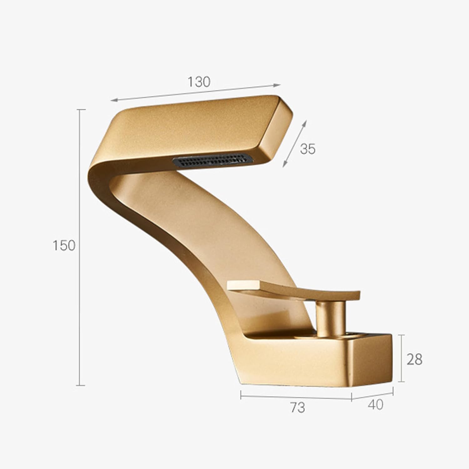 Robinets de lavabo robinets Cascade monotrou pour lavabo de Salle de Bain G1/2 robinets d'évier à Levier Unique pour Salle de Bain - 3