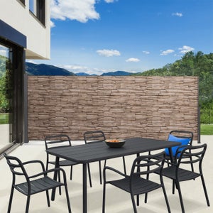 Paravent retractable avec housse de protection 1.8x3m Marron