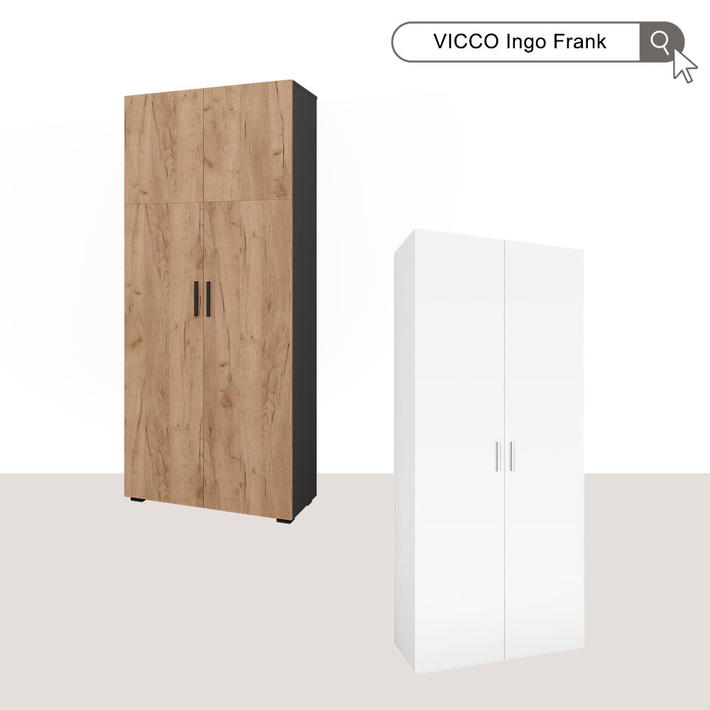 Vicco Étagère à dossiers Frank, Anthracite/chêne doré, 80x223.8cm avec fixation darmoire - 8
