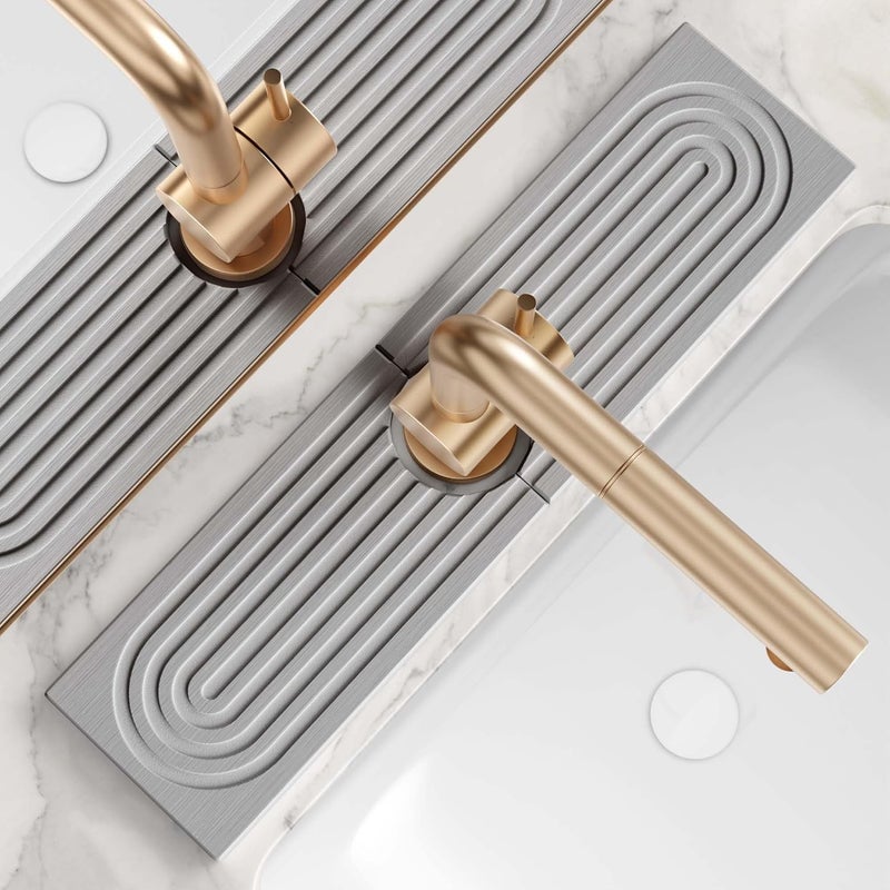 Mata podłogowa z ziemi okrzemkowej, jasnoszara, 45*10*0,9 cm, ochrona przed zachlapaniem na blacie łazienkowym.