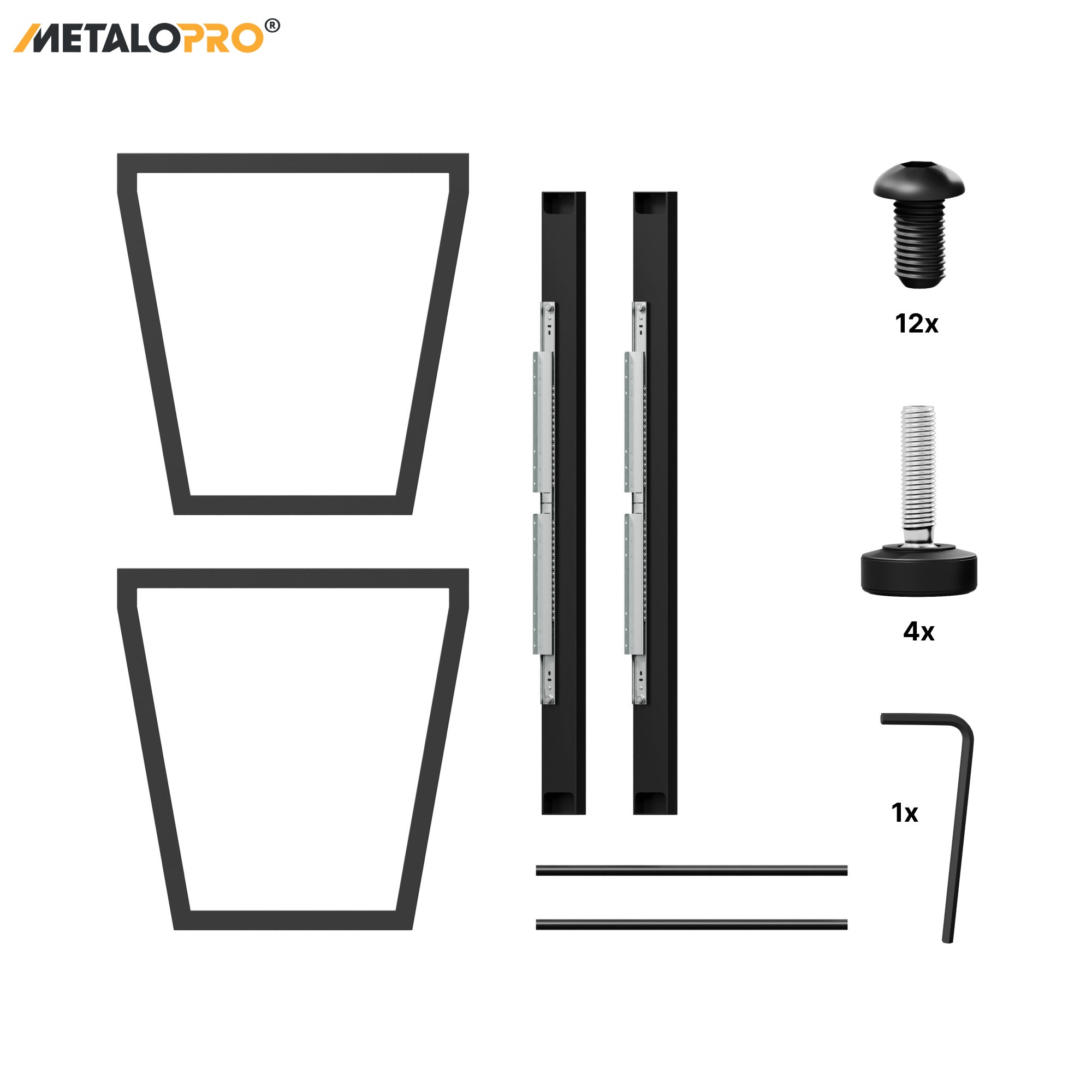 MetaloPro Atria Split - Pied de table extensible trapèze, stable, parfait pour table à manger, salon ou cuisine, avec cadre en métal durable - 5