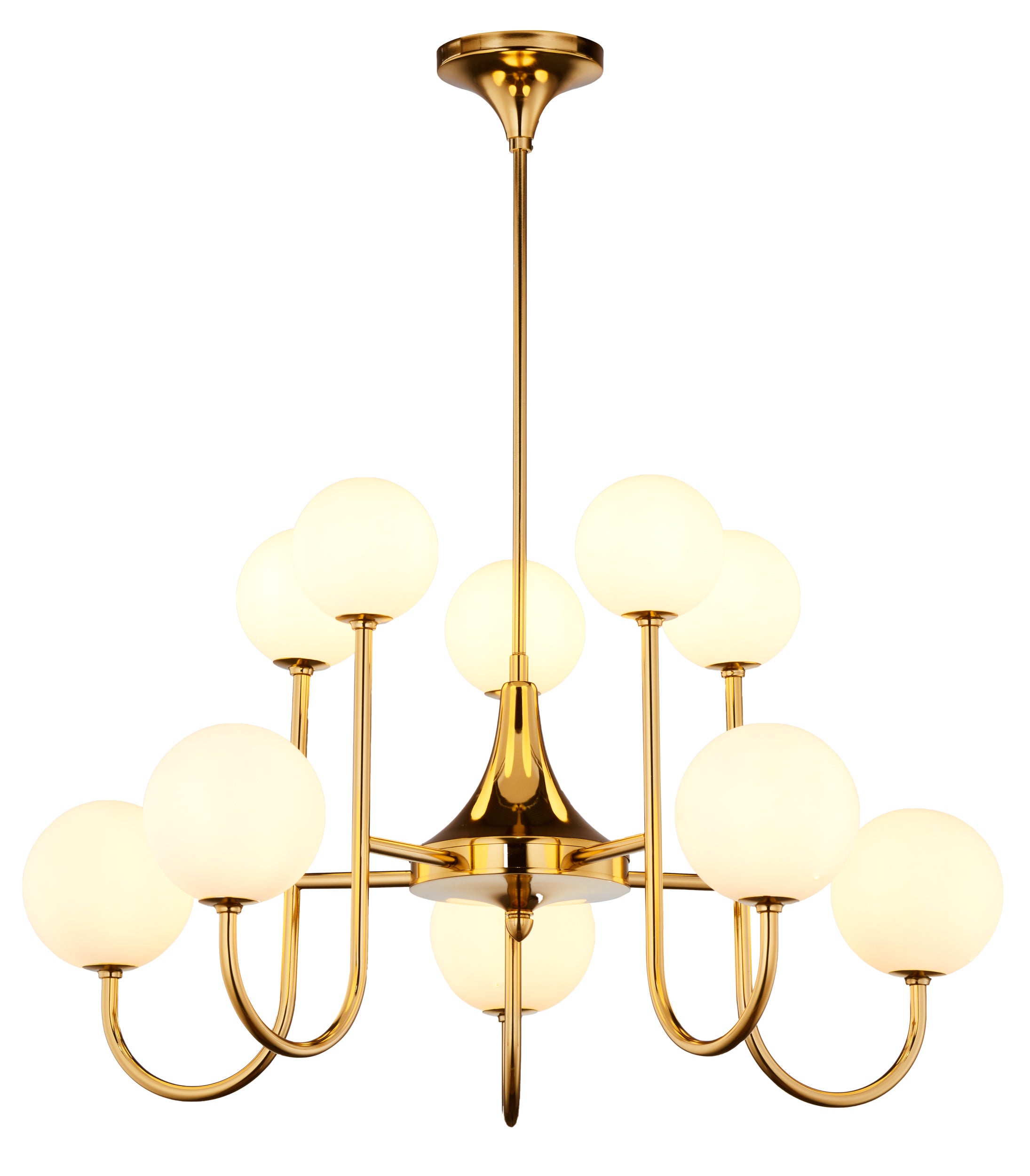 Lampa wisząca SELEN złoto-biała 10xG9x15W metal wym:72x70x70cm IP20 Jupiter