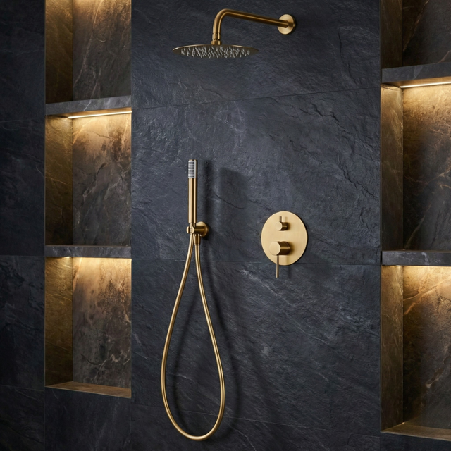 Une colonne de douche dorée à 199 € transforme les salles de bain en