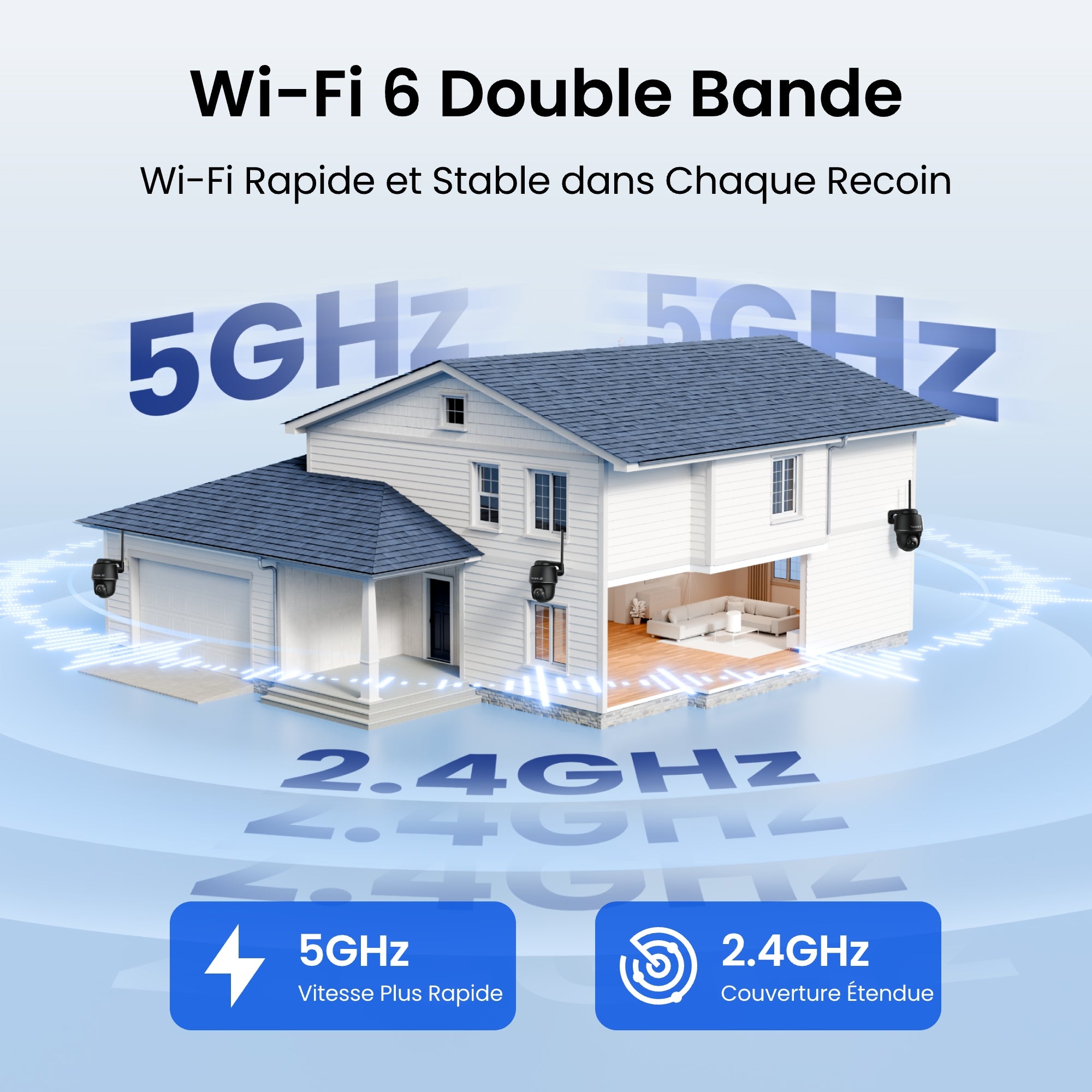 Caméra de surveillance 4K 8MP 2,4/5GHz WiFi batterie PT sans fil, sans Abonnement,+SP, Reolink, Noir - 6