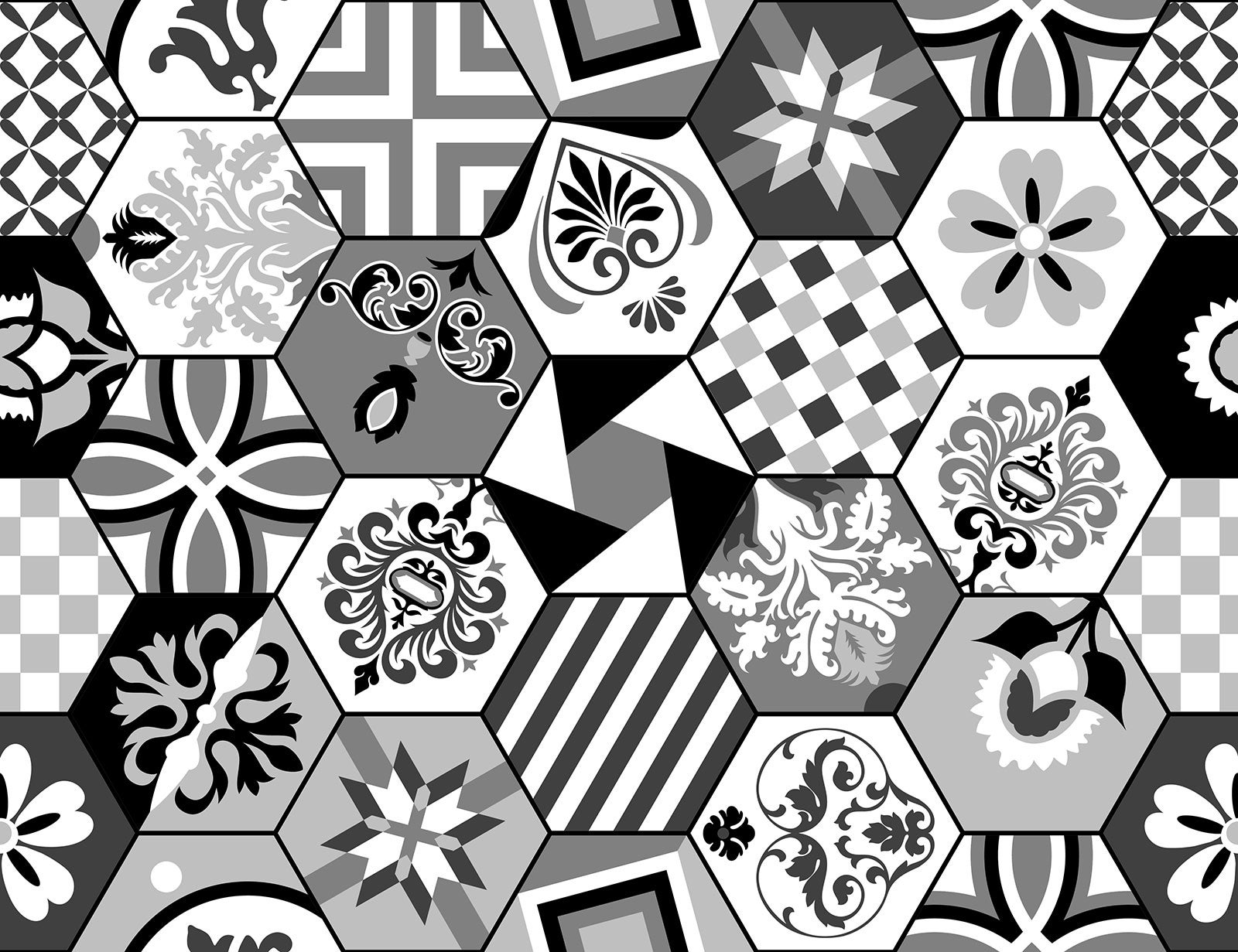 Crédence adhésive sticker décoratif pour cuisine - Effet carreaux de ciment - Adhésif MAT - 60x78 cm - 2