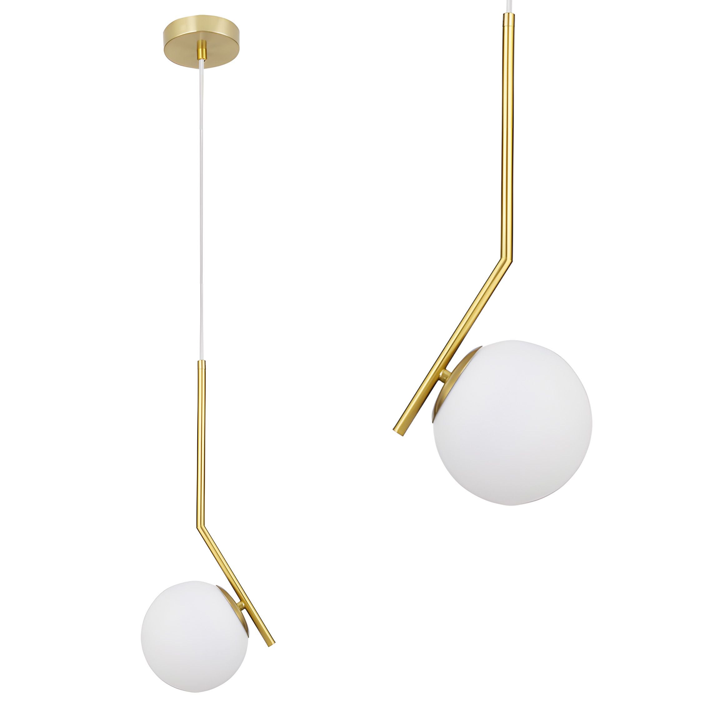 Lampa Sufitowa Wisząca Toolight G106-1W Złoty Biały