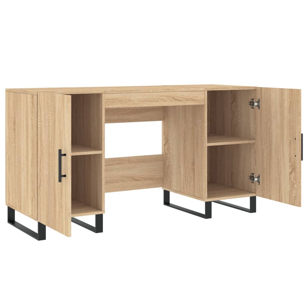 Bureau，Table de travail，Table d'étude chêne sonoma 140x50x75 cm bois d'ingénierie CWV19448 - 5