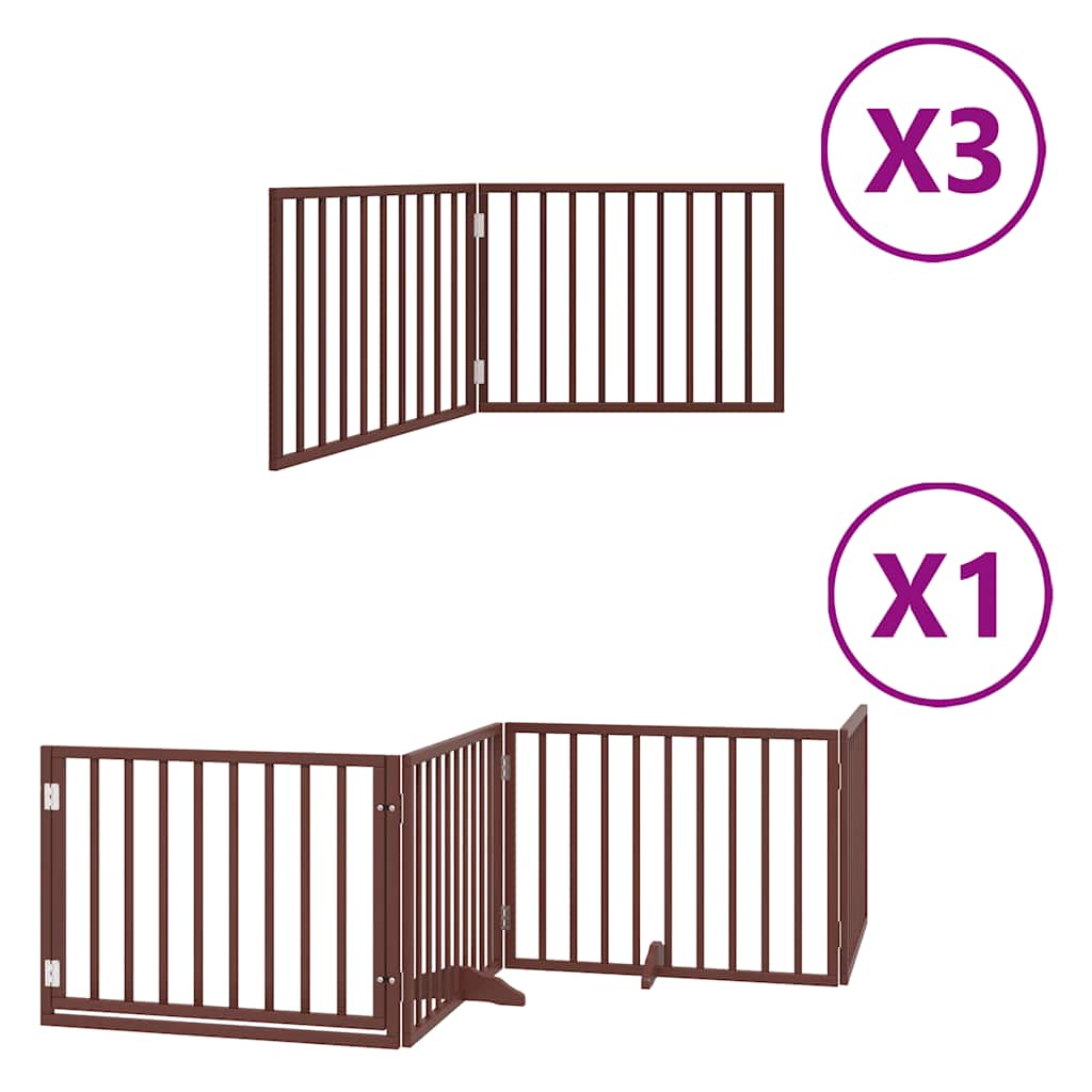 COSTWAY Cancelletto per Cani Pieghevole in Legno, Cancello per Animali Domestici con 6 Ante, Box per per Cani di Piccola/Media Taglia, Adatto a Scale, Soggiorno e Cucina, 80 x 61 x 1,8