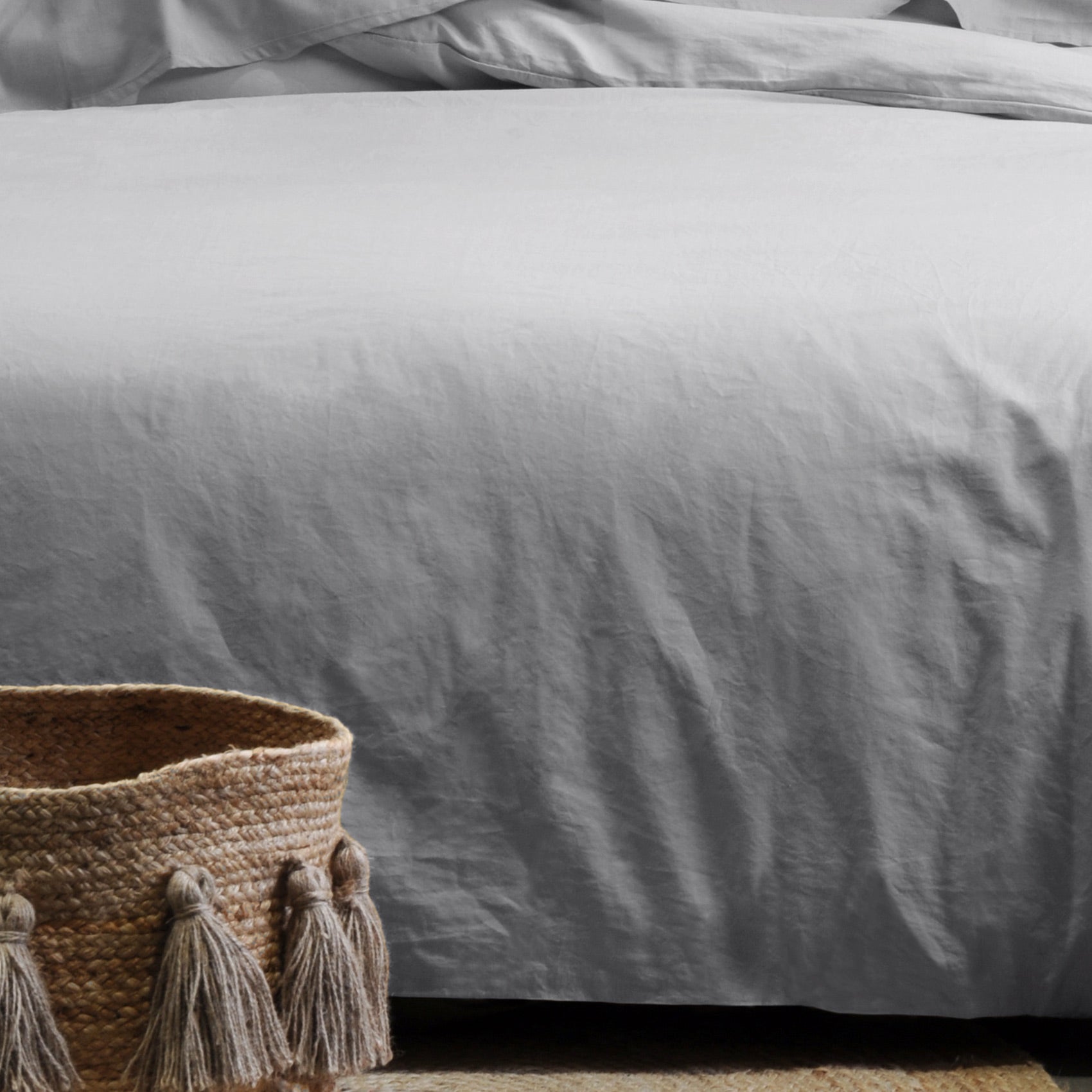 Taie d'oreiller unie en coton bio - Gris Perle - 65x65 cm - Coton - 2