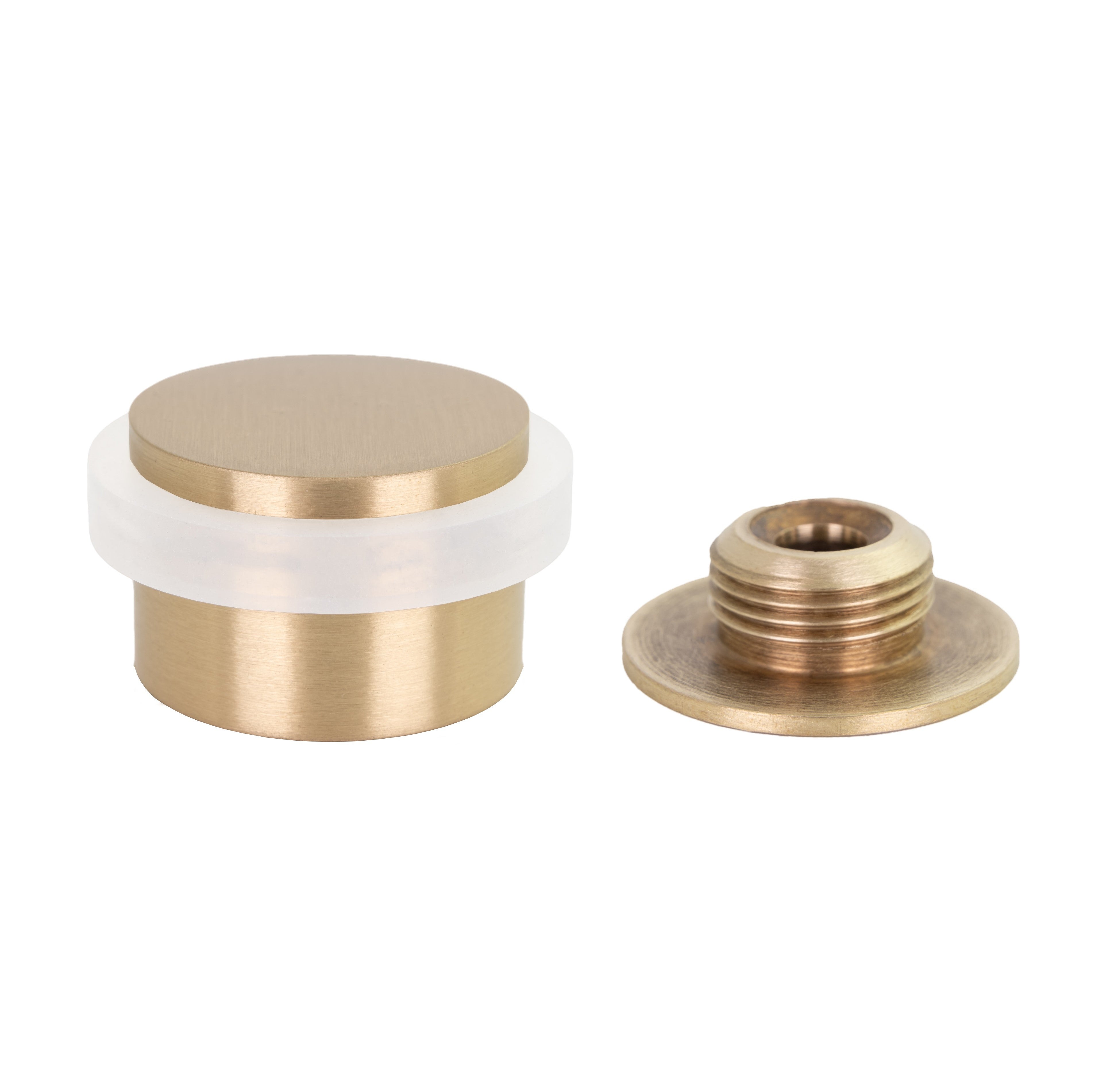 Lot De 2 Butées De Porte Au Sol Caoutchouc Blanc Diamètre 30 Mm