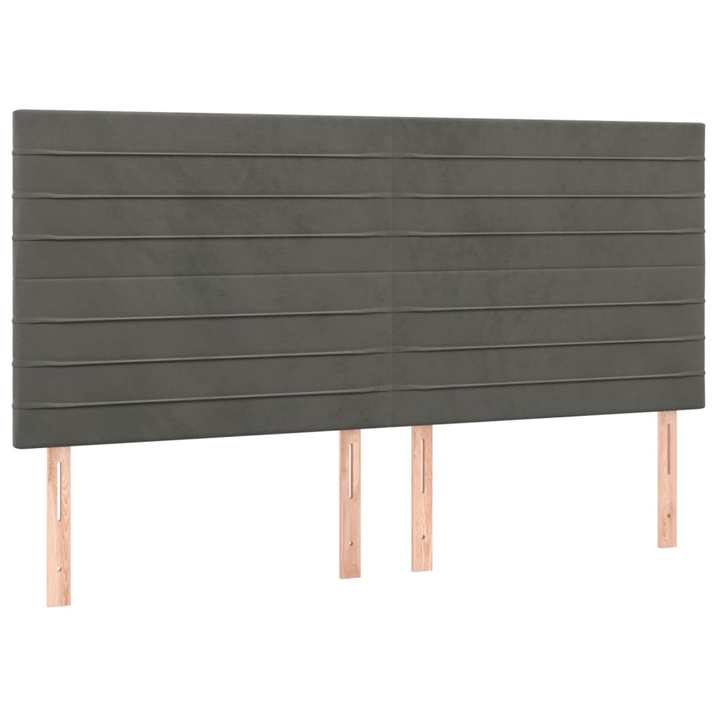 Cadre de lit sans matelas velours gris foncé 200x200 cm — COMFORTXL - 8