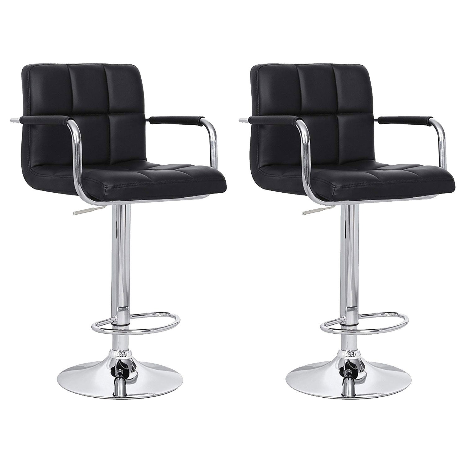 Lot de 2 tabourets de bar noir MIKE - 2