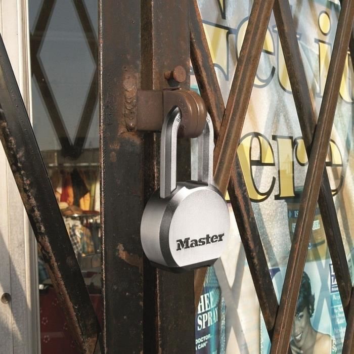 Cadeado com chave de alta segurança em aço inoxidável com argola longa para exteriores - MASTER LOCK M830EURDLH - 4