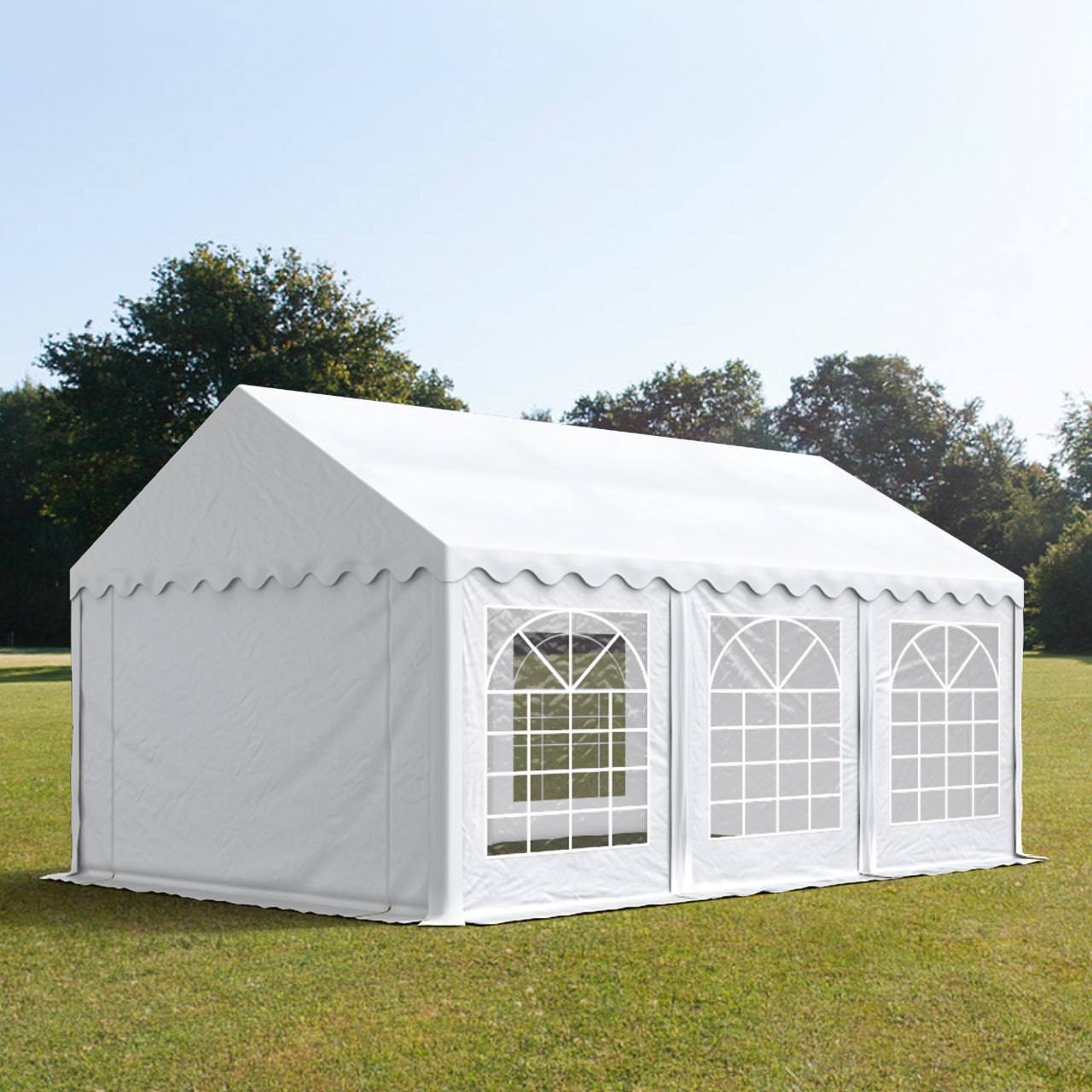 Carpa para fiestas carpa de fiesta 4x6 m carpa de pabellón de jardín lona PVC 700 N en blanco impermeable - 2