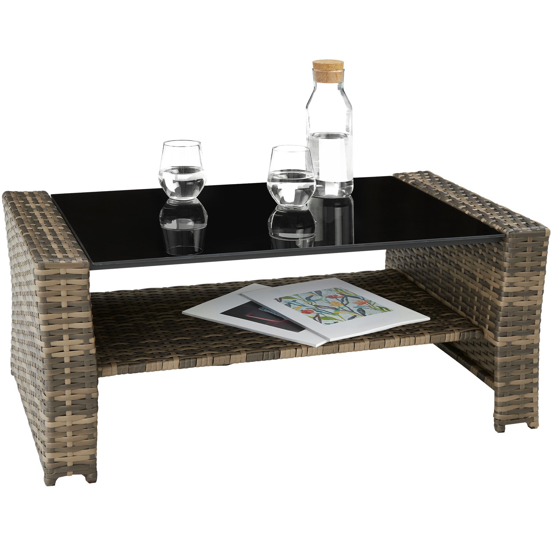 Salon bas de jardin en Résine tressée Beige 4 personnes - 3