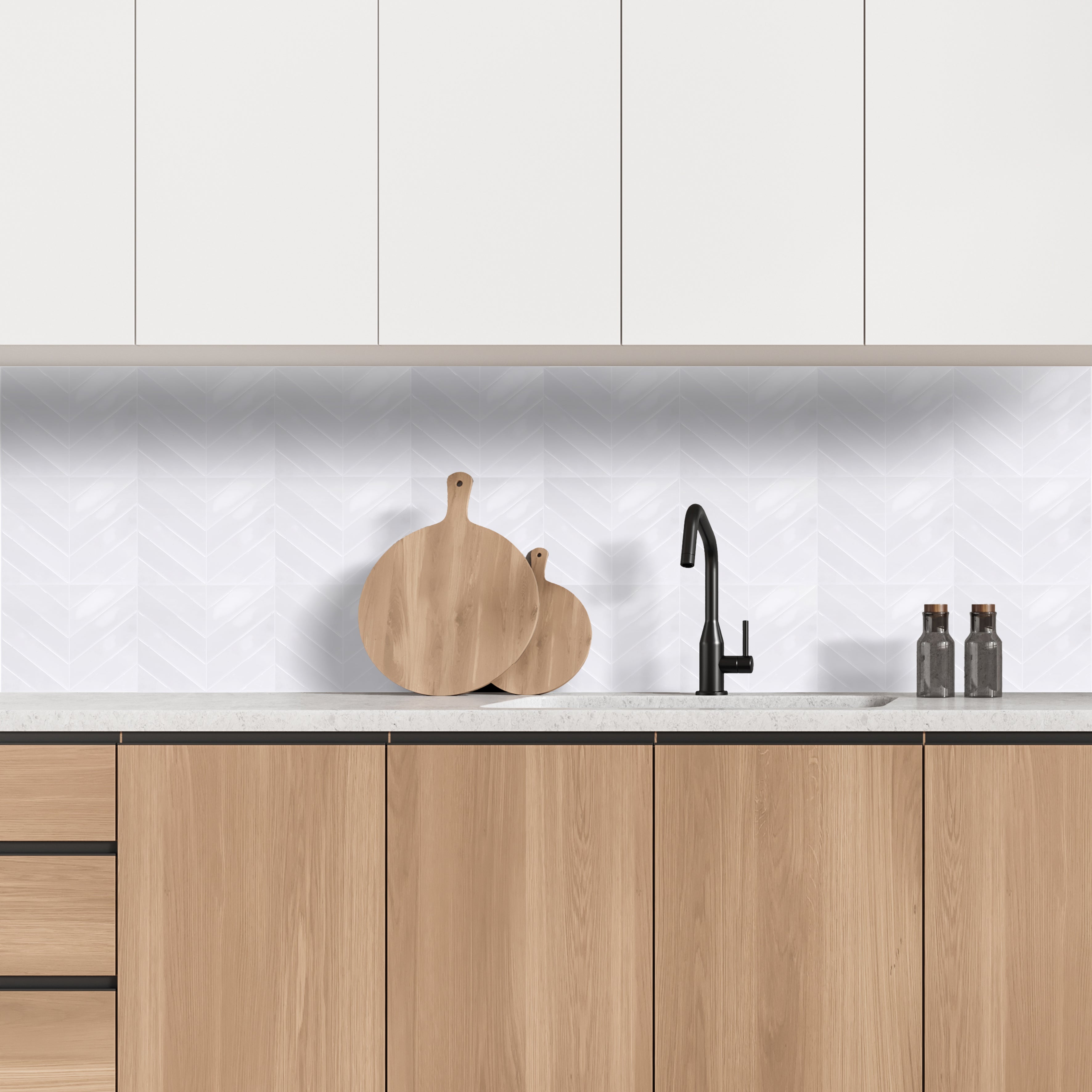 Credence Adhesive - JE CHERCHE UNE IDEE - Chevron - Souple - Blanc - 4