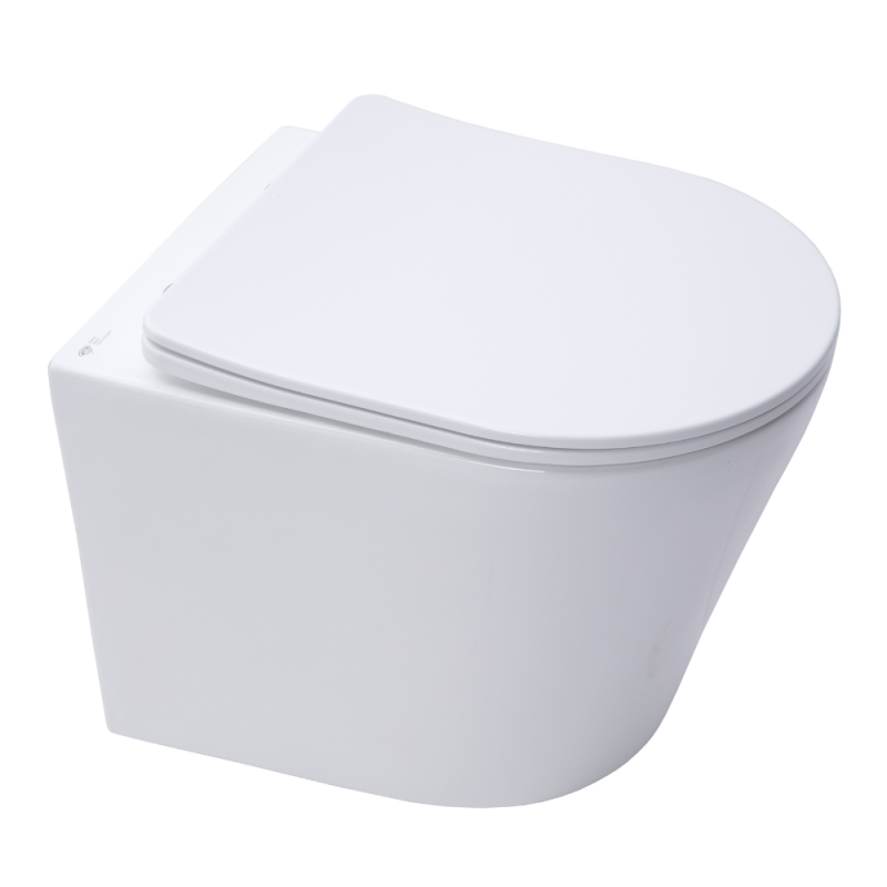 Pack WC Bâti-support sol mur + WC SAT Infinitio sans bride + Abattant SoftClose + Plaque noire (VCNINFI4) - 2