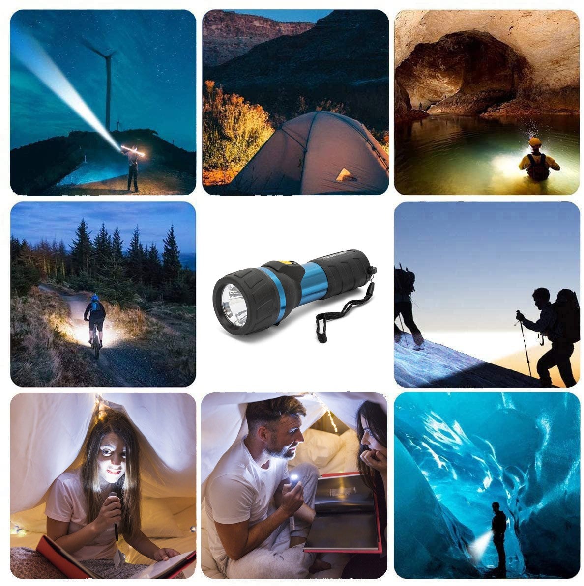 IMPULSE: torche LED 3W (2D non fournies) aluminium + caoutchouc - 5