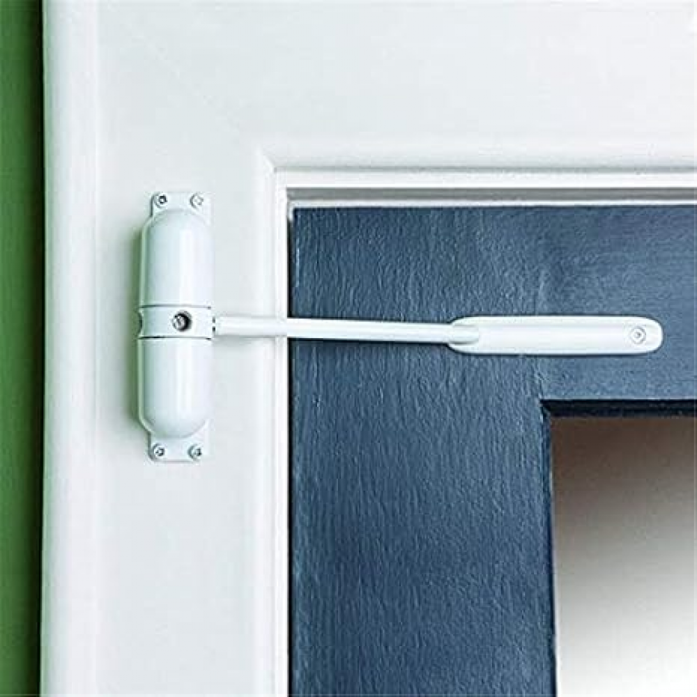 Ferme-porte automatique à ressort de sécurité - Facile à installer pour convertir les portes à charnières en fermeture automatique - Blanc - 5