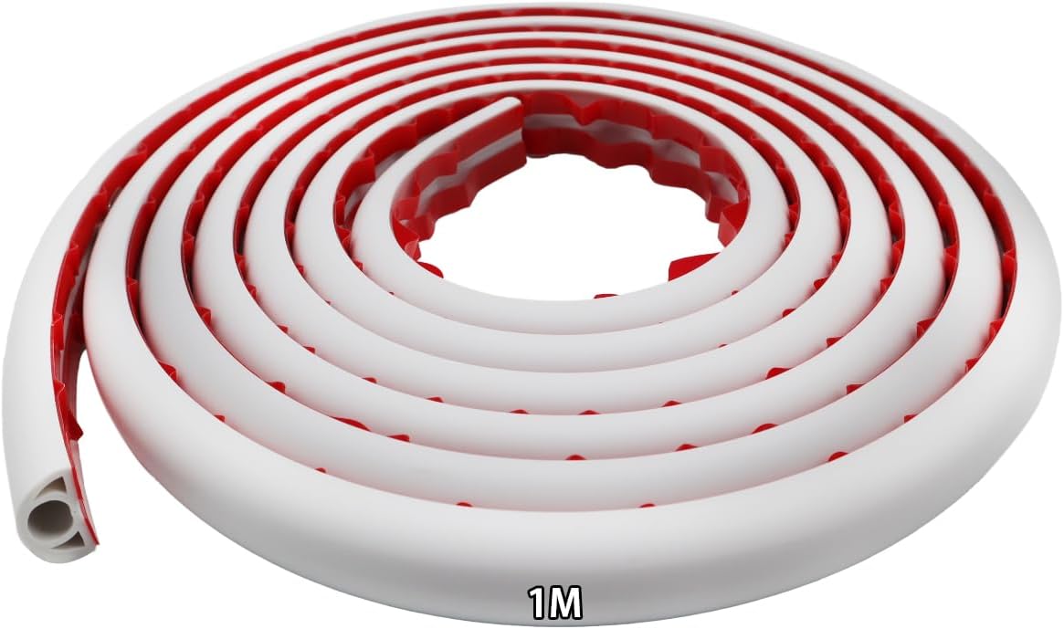 Osłona kabla podłogowego, samoprzylepna, osłona kabla elektrycznego podłogowego, 1 m x 20 mm, mały, elastyczny kanał kablowy, kolor biały