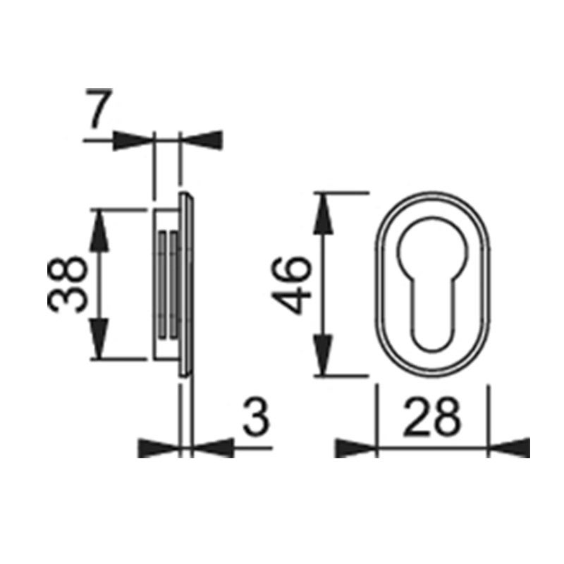 Bequille double los angeles - Modèle : Béquille double sur rosaces - HOPPE - 3