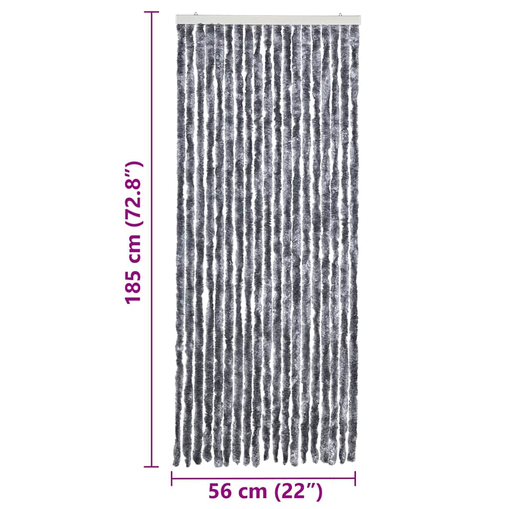 Rideau moustiquaire en chenille argentée 56x185cm - COMFORTXL - 8