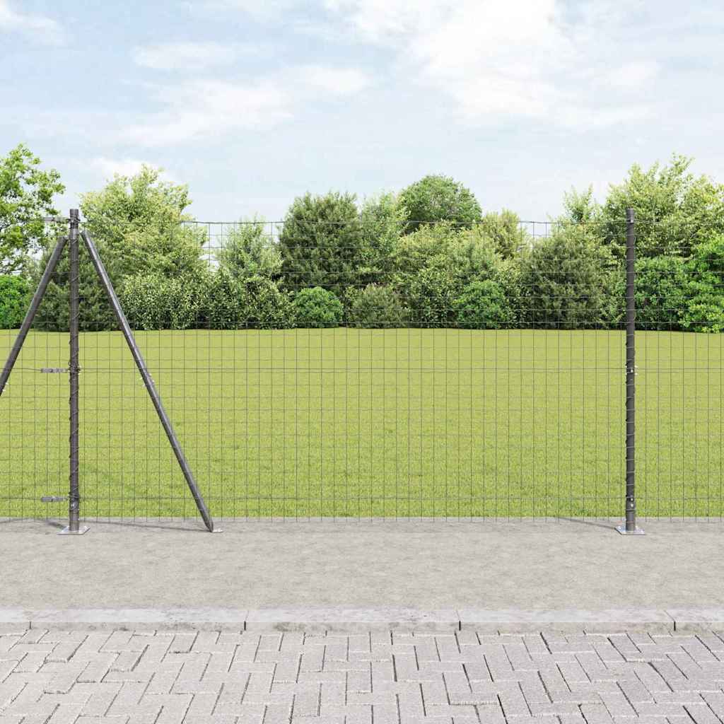 Słupek ogrodzeniowy. 13 pcs Szary Stal vidaXL